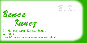 bence kuncz business card